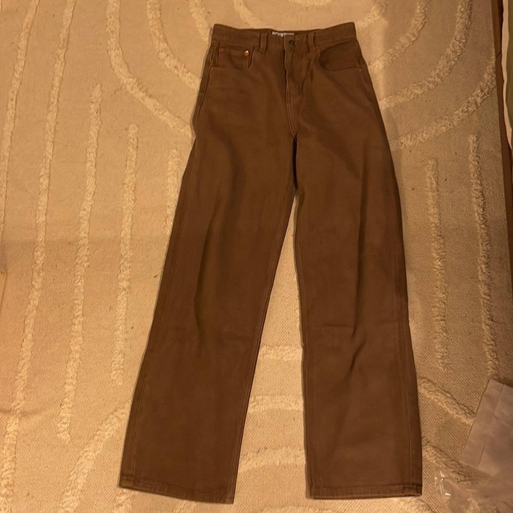 MOTEL X OLIVIA NEILL PARALLEL JEANS IN RICH BROWN